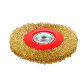 Щітка дискова з латунованого рифленого дроту D200*32 мм MASTERTOOL GM (19-9220)