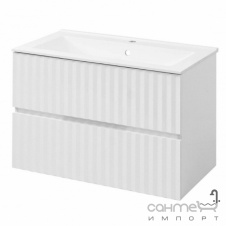 Подвесная тумба под раковину или столешницу СанСервис Marble 100 белая, фасад рифленый