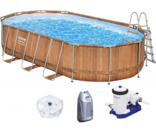 Каркасный бассейн Bestway 56719 610х366х122 см с картриджным фильтром и лестницей