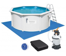 Збірний басейн Bestway Hydrium 56566 (300x120 см) з пісочним фільтром сходами і тентом