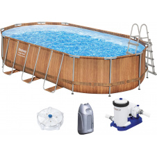 Каркасний басейн Bestway 56719 610х366х122 см з картриджним фільтром та сходами.