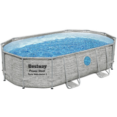 Каркасный бассейн 488х305х107 см Bestway 56946 с песочным фильтром лестницей и защитным тентом Акимовка