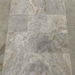 Travertine Травертин Серый Silver Filled&amp;Honed Premium 1,2*40,6*40,6 см Нова Прага