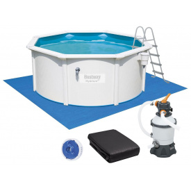 Сборный бассейн Bestway Hydrium 56566 (300x120 см) с песочным фильтром лестницей и тентом