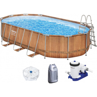 Каркасный бассейн Bestway 56719 610х366х122 см с картриджным фильтром и лестницей