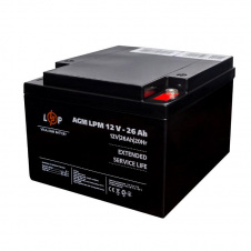 Аккумулятор AGM LogicPower LPM 12V - 26 Ah под болт М5 (LP22883)