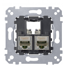 Механизм компьютерной розетки RJ-45 2-П cat.5е STP Merten, MTN4575-0012