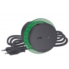 Встраиваемый в стол розеточный блок Schneider Electric INS44009 USB тип А+тип С (антрацит) Обухов