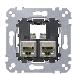 Механизм компьютерной розетки RJ-45 2-П cat.5е STP Merten, MTN4575-0012 Золотоноша