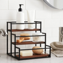 Полка для кухни ванной или бара деревянная на 3 ступени для бутылок,стойка ступенчатая для сиропов настольная SW00518 Київ