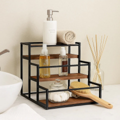 Полка для кухни ванной или бара деревянная на 3 ступени для бутылок,стойка ступенчатая для сиропов настольная SW00518 Київ