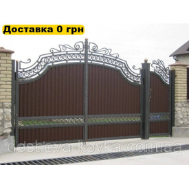 Кованые ворота из элементами ковки
