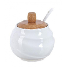 Сахарница Ceram-Bamboo 300 мл с ложкой и бамбуковой крышкой BonaDi DP41372