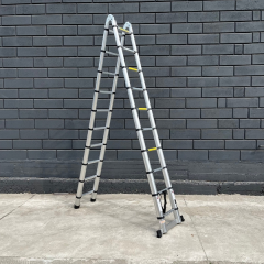 Телескопічна двосекційна драбина 2 х 10 сходинок Техпром Цумань