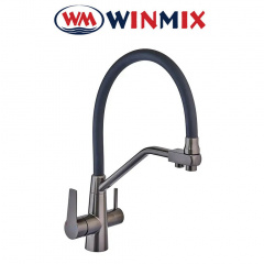 Смеситель для кухни Ухо под осмос рефлекторный Winmix FUL Graphite REFLECTOR BLACK (Chr-021) SUS304 из нержавеющей стали, Польша Київ