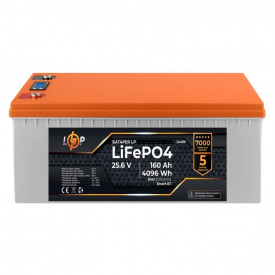 Аккумулятор LogicPower LiFePO4 25,6V - 160 Ah 4096Wh BMS 200A/100А пластик LCD Smart BT (LP24409)