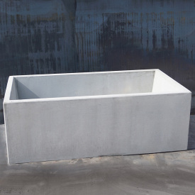 Клумба бетонная Прямоугольная №109 40x109x60 см, уличная садовая Футеровка крошкой