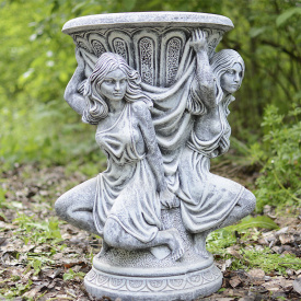 Вазон садовый для цветов «Три Гетеры» бетонный Гранит