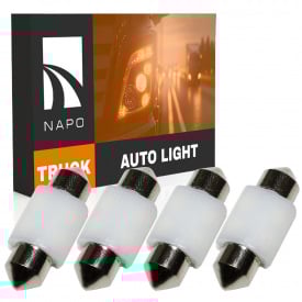 Комплект світлодіодних ламп для вантажівок Napo Truck SJ-3030-4SMD 24V 31mm C5W C10W 4 шт Білий (2530588922)