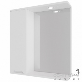 Зеркало с LED-подсветкой, полкой и шкафчиком СанСервис Марокко 70 белое