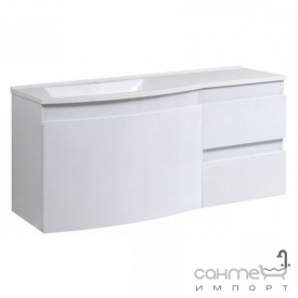 Подвесная тумба под раковину левосторонняя СанСервис Slavuta 120 белый
