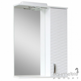 Зеркало с LED-подсветкой, полицейским и шкафчиком СанСервис 3D 70 белое
