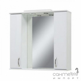 Зеркало с подсветкой и двумя шкафчиками СанСервис Стандарт Z-100 белый