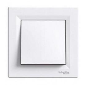 Выключатель 1-клавишный двухполюсный белый Asfora, EPH0200121