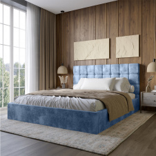 Двуспальная кровать Lion Пикси Silk 503 Темно-синий 180x200 см (Lion-044269)
