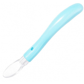 Силиконовая ложка для кормления ребенка 2Life 16,3х2,1см Голубой (vol-10153)