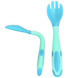Набір 2 в 1 Термочутлива ложка/вилка, що змінює форму VOLRO Бірюзовий (vol-1366)