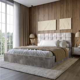 Двоспальне ліжко Lion Піксі Silk 104 Кавовий 160x200 см (Lion-041650)