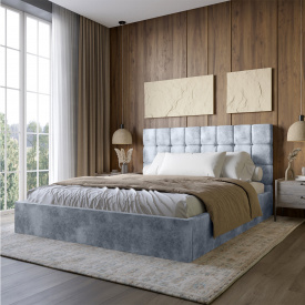 Двоспальне ліжко Lion Піксі Silk 302 Мармуровий 160x200 см (Lion-044278)