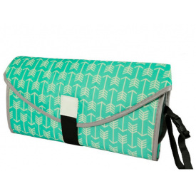 Портативный пеленальный матрасик с фиксацией рук ребенка VOLRO 68х70 см Зелёный (vol-9124)