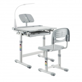 Дитяча парта зі стільцем FunDesk Bellissima 664х493х540-766 мм Grey