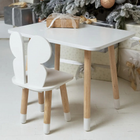 Столик дитячий та стільчик No Brand Метелик 46х60х45 см Білий (2030752309)