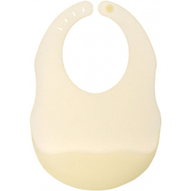 Слюнявчик силиконовый детский с карманчиком полупрозрачный 2Life 29,5х20,5 см Бежевый (vol-10207)