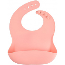 Слюнявчик силиконовый 2Life Y12 30х24 см Персиковый (vol-9735)