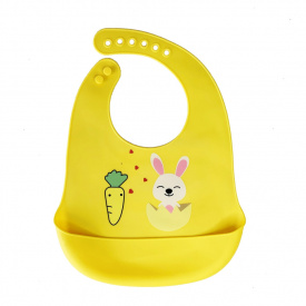 Слинявчик силіконовий "Зайчик" Mega Zayka MGZ-0611 (Yellow) з кишенею