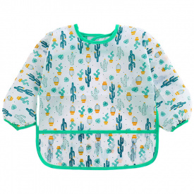 Детский слюнявчик-нагрудник водонепроницаемый для еды и творчества 2Life Кактусы 100 см Белый (v-11696)