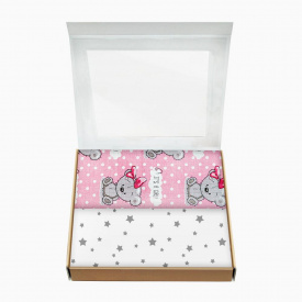 Набір пелюшок COSAS GIRL BEAR CS1 Бязь 80х100 см 2 шт Білий