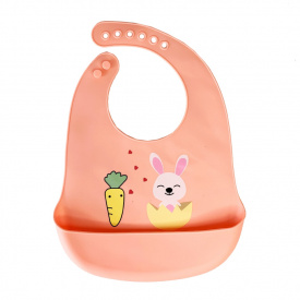 Слинявчик силіконовий "Зайчик" Mega Zayka MGZ-0611 (Red) з кишенею