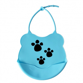 Дитячий слинявчик Міні Mega Zayka MGZ-0604(Blue) силіконовий