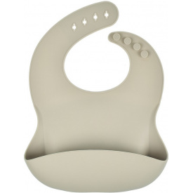 Слюнявчик силиконовый 2Life Y20 30х24 см Бежевый (vol-9743)