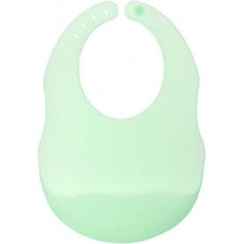 Слюнявчик силиконовый детский с карманчиком полупрозрачный 2Life 29,5х20,5 см Зеленый (vol-10204)