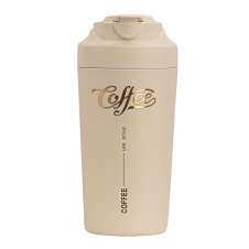 Термочашка з керамічною колбою YIWU Coffee 480 мл Бежевий (HP-14-14BE)