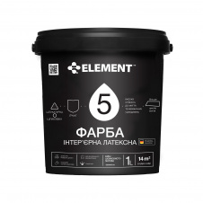 Фарба інтер'єрна ELEMENT 5 латексна база шовковисто-матова А біла 1 л