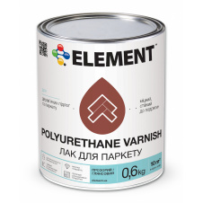 Лак для паркету ELEMENT POLYURETHANE VARNISH напівматовий 0,6 кг
