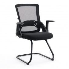 Конференційне крісло Bergen office black Special4You на полозах із сітковою спинкою в офіс для нарад