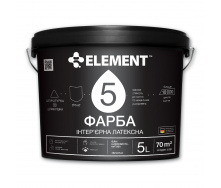 Краска интерьерная ELEMENT 5 латексная шелковисто-матовая база А белая 5 л